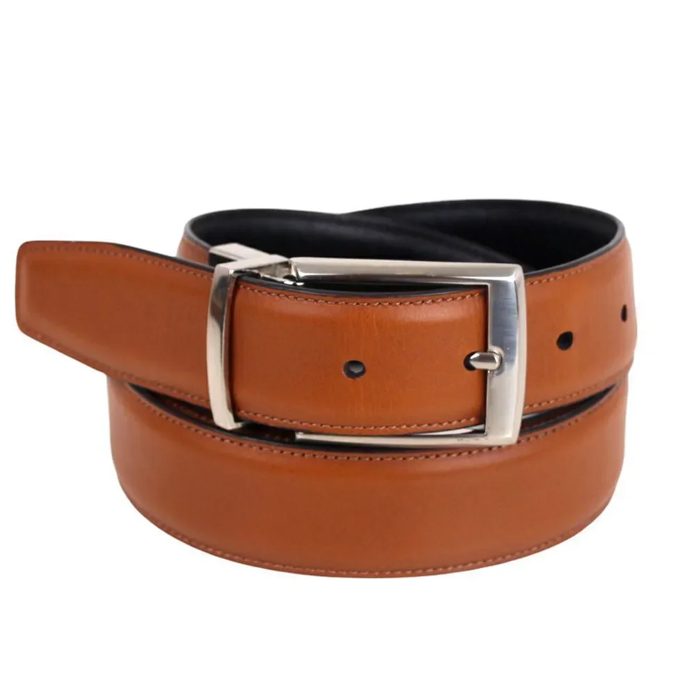 CLASSIC BLACK BROWN REAL LEATHER 1 3/8
